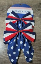 2 Pack of Patriotic Bows 8&quot;. 4th of July Memorial Day Decor-BRAND NEW-SHIP N 24H - £9.85 GBP