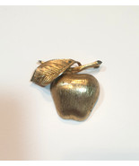 Vintage Giovanni Apple with Branch and Leaf Brooch Gold Tone - $44.75 CAD