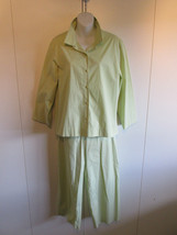 Eileen Fisher Shirt/Top Capri/Cropped Pants Celery Sz L/M Stretch Cotton Nw Ts - £97.69 GBP