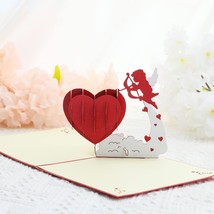 Valentine&#39;s Day Popup Card Cupid 3D Handmade Greeting Card Love Heart Card for G - £17.82 GBP