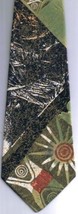 Furore Monti Necktie Abstract Mainly Greens 100% Vicose - £11.29 GBP
