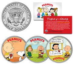 P EAN Uts Valentines Snoopy Lucy Patty Charlie Brown Jfk Half Dollar Us 3-Coin Set - £14.87 GBP