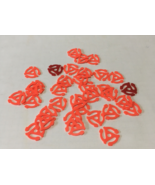 Vintage plastic record insert adapters lot orange red snap in spindle ad... - $19.75
