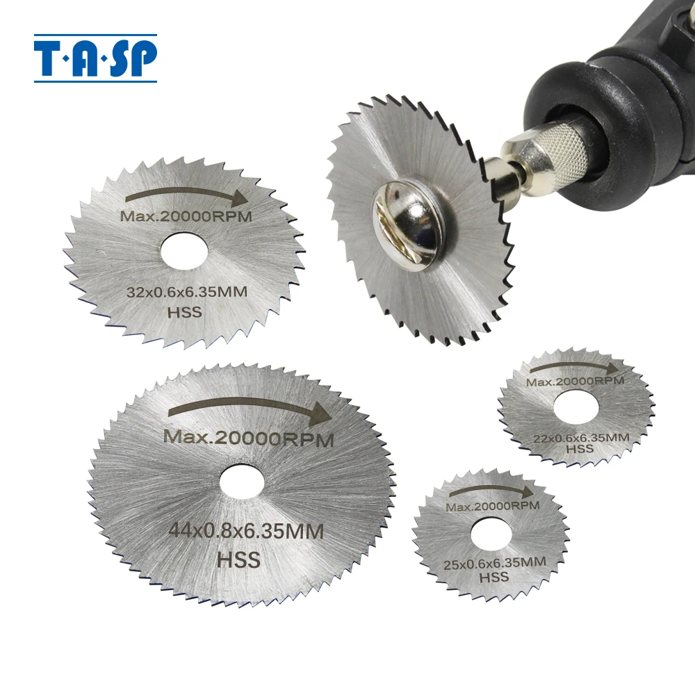TASP 6pcs Mini Circular Saw Blade Set HSS Cutting Disc Rotary Tool Accessories f - £129.31 GBP