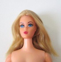 Vintage Live Action Barbie Doll 1152 Blonde Hair Rooted Lashes 1970 Mod Era - £44.68 GBP