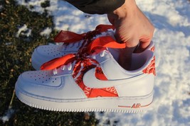 Orange Bandana Custom Air Force 1s – Handcrafted Streetwear Orange Sneakers - $224.99