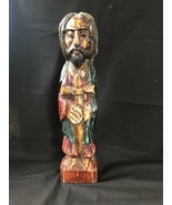 Antique woods polychrome carved Jesus figure - £111.06 GBP