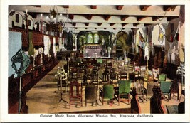 Cloister Music Room Glenwood Mission Inn Riverside California UNP WB Postcard L3 - £2.37 GBP