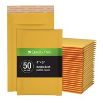 Quality Park Bubble Mailers, 4 x 8 Shipping Envelopes, Self-Seal (50 Pack) - $17.82
