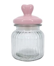 Dollar Tree Valentines Valentine&#39;s Day Glass Container with Heart Lid Brand New - £15.97 GBP