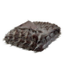 Dark Slate Gray Knitted Acrylic Animal Print Plush Throw Blanket - £73.92 GBP