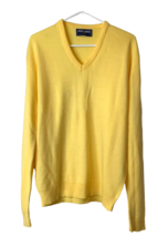 Robert Bruce Sweater Mens V-Neck Yellow Size Large VTG 90s Y2K Made USA - £18.91 GBP