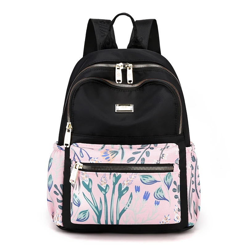 Fashion Flower Pattern Design High Quality Nylon Ladies Backpack 2024 New Women  - £96.93 GBP