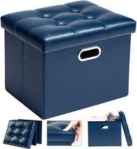 In The Color Royal Blue, The Cosyland Storage Ottoman 17X13X13In Leather Ottoman - £27.68 GBP