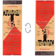 Vintage Matchbook Cover Fox&#39;s Steak House Indianapolis IN bowling alley 1930s - £10.04 GBP