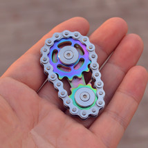 Hot Sale Bicycle Chain Gear Fidget Spinner Rainbow Plating Sprockets  - £23.56 GBP