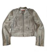 Alice + Olivia Women’s Motorcycle Jacket Sz S Beige Lamb Leather Biker (NO Hood) - $79.15
