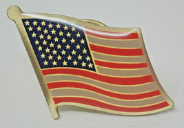 Waving United States American Flag Lapel Pin Vintage Metal Resin Bubble - $4.75