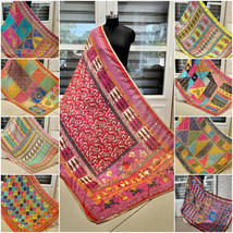 Women Chunni heavy Silk Phulkari Pearl &amp; embroidery work Chiffon Dupatta Set-A - £24.45 GBP