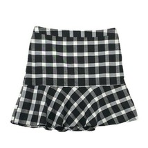 Gap Skirt Size 16 x 20 Black White Cotton  Plaid Flute Zipper Casual Work - £15.59 GBP
