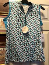NWT TAIL CRYSTAL QUARTZ Bali Blue Turquoise Sleeveless Mock Golf Shirt S M & L image 3