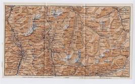 1911 ANTIQUE MAP VICINITY OF CAMPODOLCINO MADESIMO ALPS SWITZERLAND ITALY - $33.75 CAD
