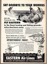 1950 Print Ad Eastern Air Lines Man Deep Sea Fishing - £8.75 GBP