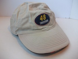 Jimmie Johnson 48 Lowe&#39;s Nascar Racing Hat Beige Hook Loop Baseball Cap - $15.36