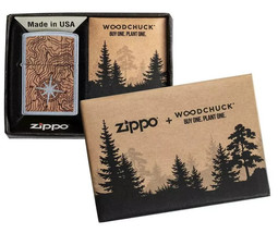 Zippo Woodchuck Compass Nautical Mahogany Emblem Lighter, Buy 1 Plant 1, - $47.45