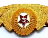 Vtg USSR Soviet Russian Army Hat Emblem Badge Red Star Gold Tone Hammer ... - $17.77