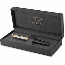 PARKER Sonnet Fountain Pen | Premium Metal and Black Gloss Finish with Gold Trim - $298.06