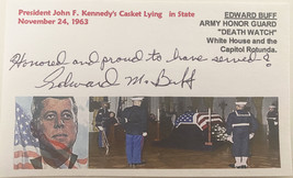JFK Assassination Death Watch U.S. Marines Edward M. Buff signed Card - £39.23 GBP