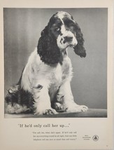 1954 Print Ad Bell Telephone System Sad Dog Waits for Owner to Call - £15.49 GBP