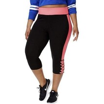 Material Girl Womens Activewear Plus Size Colorblocked Lace Up Leggings, 3X - £20.96 GBP