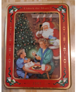 Nabisco Oreo Christmas Cookie Tin 1993 &quot;Unlock The Magic&quot; Santa Mommy &amp; Son - $8.95