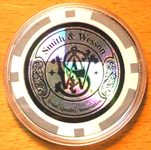 (1) Smith &amp; Wesson Gray Poker Chip Golf Ball Marker - Hologram Type Finish - £7.14 GBP