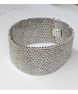 18k (750) White Gold Natural Diamond Wide Mesh Bracelet 15 Rows - $37,699.20