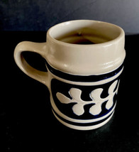 Williamsburg Pottery  ~ Mug / Tankard  ~ Salt Glaze ~ Cobalt Blue Oak Leaf - $9.90