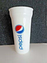 Pepsi Cola Soda White Plastic Cup 7.5 inches tall RARE Three Logos on Cup - £10.99 GBP