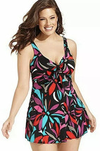 $106 Swim Solutions swimsuit Size 10 Abstract Garden Floral Print Slimming - £39.95 GBP