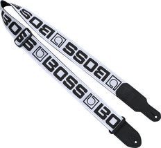 Boss Monogram Guitar Strap, White/Black - $24.99