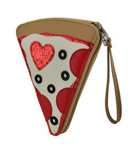 Pizza Party Slice of the Pie Pepperoni Pizza Purse with Removable Wrist ... - $29.69
