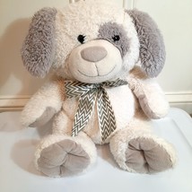 Walmart Puppy Dog Plush cream off white grey gray Patch Spot Stuffed Ani... - $28.00