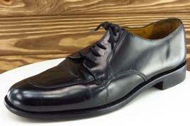 Cole Haan Shoes Sz 9.5 D Almond Toe Black Derby Oxfords Patent Leather Men 00588 - £30.74 GBP