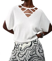 Joseph Ribkoff v-neck cutout top in White - £93.48 GBP