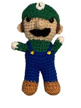 Luigi Crochet 7” stuffed doll Nintendo Mario handmade video game character  - $17.77