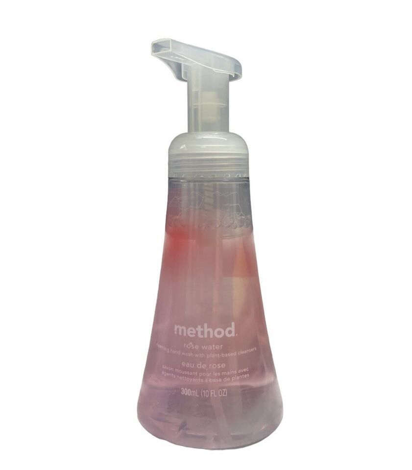 Primary image for Method Foaming Hand Soap ROSE WATER, Pink, Long Neck Pump, 10 Fl. Oz.