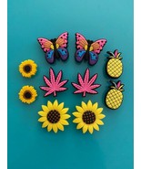 12 Shoe Charms Sun Flowers Butterfly Button Pin Accessories Compatible W... - $14.99