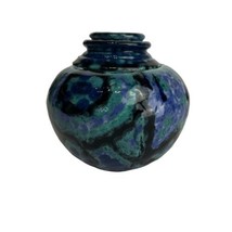 Vintage fat lava pottery space age Clay vase Jar Canister Urn Home Decor Lid - £30.96 GBP