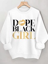 Women&#39;s Dope Black Girl Print Cotton Long Sleeve T-Shirt Thin Sweatshirt - $27.00